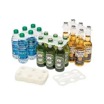 Efficient Plastic 6 Pack Holder for Retail Beverage Displays